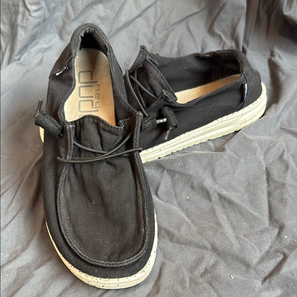 Hey Dude Men's Black Loafers